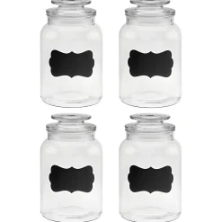 Gläser-Sets|Komplett-Sets|Vorratsglas 1200 ml beschreibbar mit Glasdeckel, 4er Pack