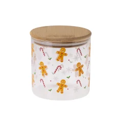 Winter|Weihnachtliche Gläser & Flaschen|Vorratsglas 'Lebkuchenmann' 620 ml mit Holzdeckel