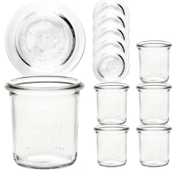 Giveaways|Picknick-Zubehör|WECK-Mini-Sturzglas 140 ml + Glasdeckel, 6er Set