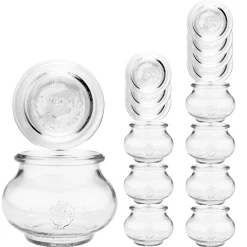 Windlichter Und Kerzengläser|Weck-Sets|WECK-Schmuckglas 220 ml + Glasdeckel, 8er Set