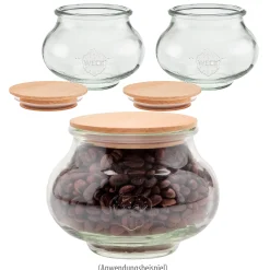 Weihnachtsbäckerei|Aufbewahren|WECK-Schmuckglas  560 ml mit Holzdeckel, 3er Set