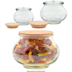 Aufbewahren|Weck-Sets|WECK-Schmuckglas mit Holzdeckel, 3 Größen