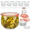 Apfel-, Birnen-, Quittenzeit|Picknick-Zubehör|WECK-Tulpenglas 580 ml mit Klarsichtdeckel, 6er Set