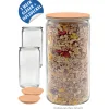 Aufbewahren|Weck-Sets|WECK-Zylinderglas 1590 ml mit Holzdeckel, 3er Set