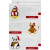 Deko|Weihnachtsetiketten 'Pinguin, Elch, Panda' 78 x 41 mm, 6 Stück
