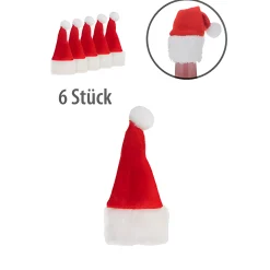 Deko|Besonderes Und Witziges|Weihnachtsmütze 5 x 10 cm, 6 Stück