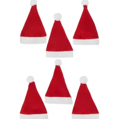 Deko|Besonderes Und Witziges|Weihnachtsmütze mittel, Filz,  6 Stück