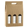Weinflaschen-Verpackungen|Weinflaschenkarton 3er mit Fenster natur