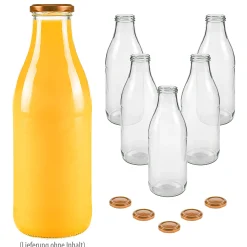 Apfel-, Birnen-, Quittenzeit|Saft & Sirup|Weithalsflasche 1000 ml TO 48, 6er Set