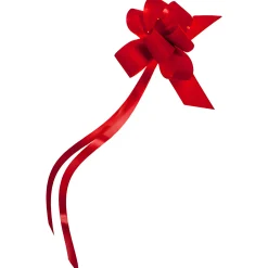 Deko|Geschenkbänder Und Schleifen|Ziehschleife Paperlook ca. 50 mm, rot, 100 Stück