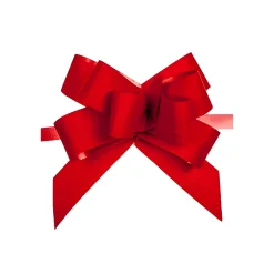 Deko|Geschenkbänder Und Schleifen|Ziehschleife Paperlook ca. 80 mm, rot, 100 Stück